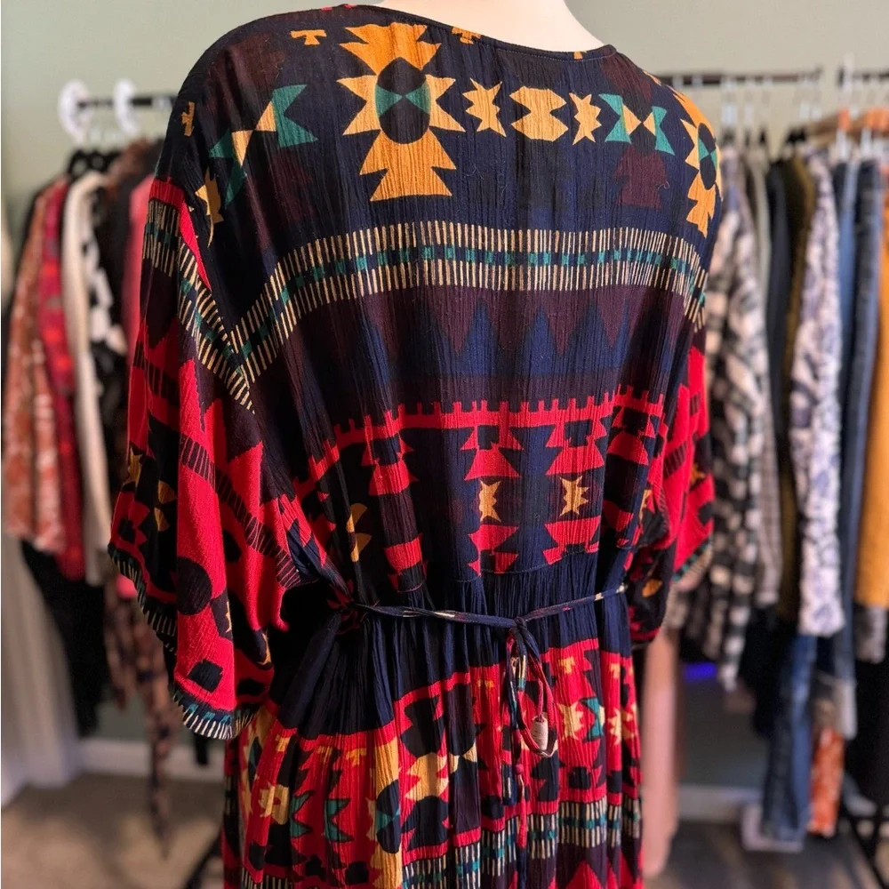 Vintage Jasmine by KVM 90’s Boho Grunge Southwestern Button Up Maxi Dress XL - Picture 7 of 9